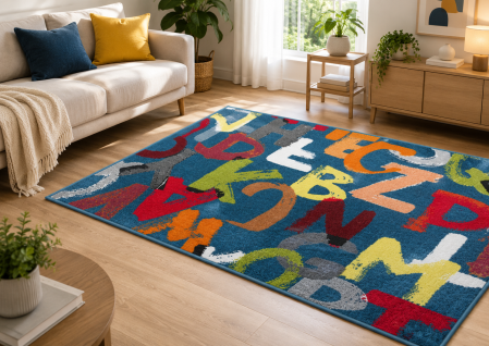 Lichidare stoc - Covor Camera Copil, Model Litere 11343/140, Multicolor
