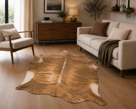 Covoare Living - Covor din piele, Model Malmo 22002/632, Model Belgian, Beige, Dimensiunea 155x190 cm