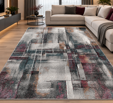 Covoare Living - Covor Dreptunghiular Living/Dormitor, Kolibri Abstract 11023, Gri/Multicolor