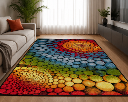 Covoare Moderne si Geometrice - Covor Dreptunghiular Living/Dormitor, Model 11056,Multicolor