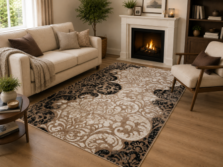 Covoare Living - Covor Sufragerie/ Dormitor, Model Cappuccino 16116, Crem/Maro