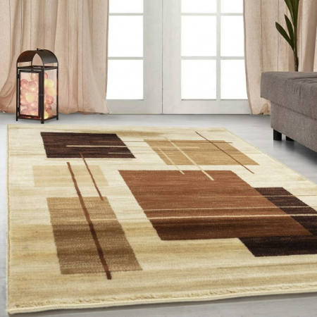 Covoare Living - Covor Dreptunghiular, Model Vetro 1335, Bej/Maro