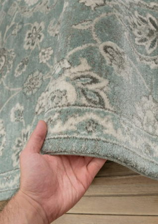 Covor Floral Living/Dormitor, Model Opus 54262/033, Turcoaz Deschis [2]