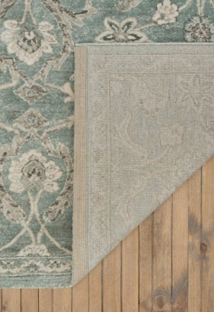 Covor Floral Living/Dormitor, Model Opus 54262/033, Turcoaz Deschis [1]