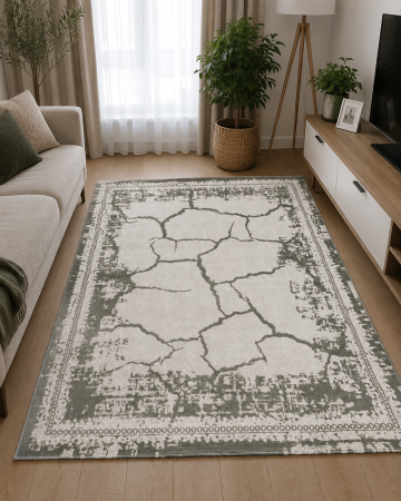 Covoare Living - Covor Frida 08912, Fabricat în Uzbekistan, Elegant pentru Living și Dormitor, Gri