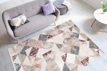 Covoare Dormitor - Covor Geometric Living Akropolis 225 Crem/Grena
