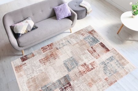 Covoare Dormitor - Covor Geometric Living Akropolis 425 Crem/Grena