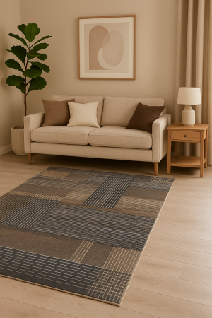 Covoare Living - Covor Living/Dormitor, Model Kolibri 11561/BG21, Gri/Maro