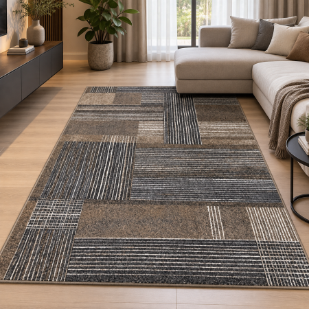 Covoare Living - Covor Living/Dormitor, Model Kolibri 11561/BG21, Gri/Maro