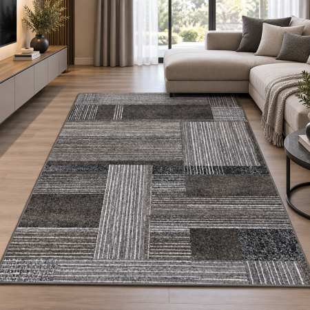 Covoare Living - Covor Living/Dormitor, Model Kolibri 11561/BG92, Gri/Maro