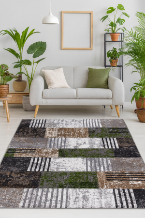 Covoare Living - Covor Living/Dormitor, Model Kolibri 11583/GB92, Gri/Maro/Verde