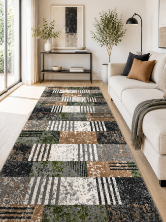 Covoare Living - Covor Living/Dormitor, Model Kolibri 11583/GB92, Gri/Maro/Verde