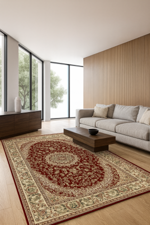 Covoare Living - Covor Living/Dormitor, Model Lotos 1555/210, Dreptunghiular, Grena