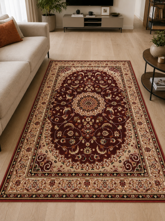 Covoare clasice - Covor Living/Dormitor, Model Lotos 1555/210, Dreptunghiular, Grena