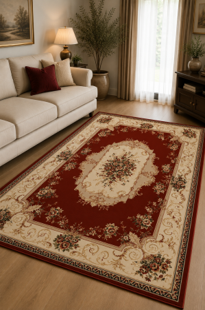 Covoare clasice - Covor Living/Dormitor, Model Lotos 507, Rosu