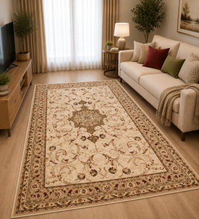 Covoare clasice - Covor Living/Dormitor, Model Lotos 523/100 , Crem