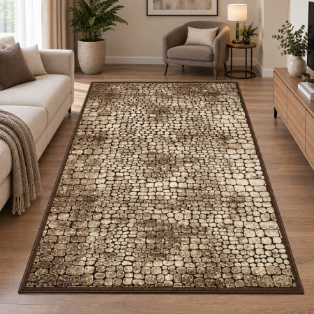 Covoare Living - Covor Living/Dormitor, Model Luna 1842/12, Dreptunghiular, Maro