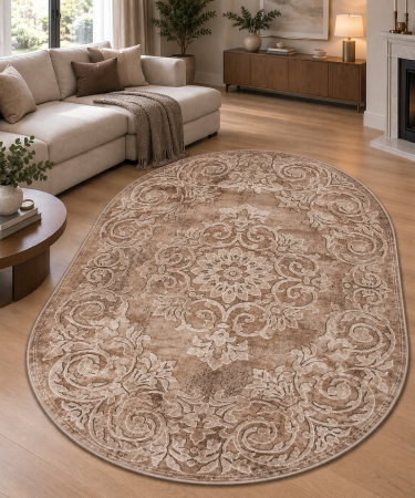 Covoare Living - Covor Living/ Dormitor, Model Mira 24016/132, Oval, Maro