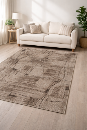 Covoare Moderne - Covor Living/ Dormitor,  Model Mira 24181/120, Bej/Maro