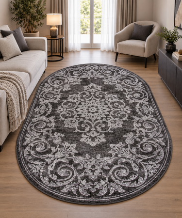 Covoare - Covor Living, Model Mira 24016/196, Oval, Gri