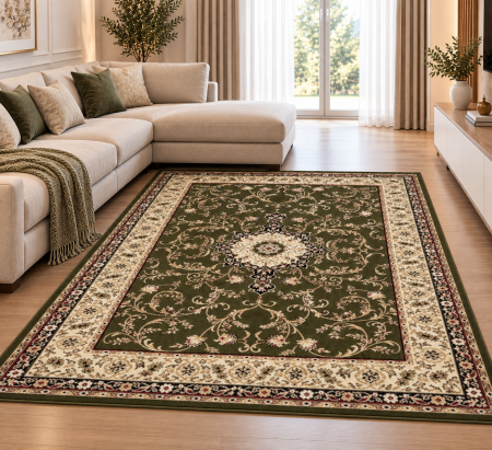 Covoare Living - Covor Clasic Verde Lotos 523/310 | Living și Dormitor