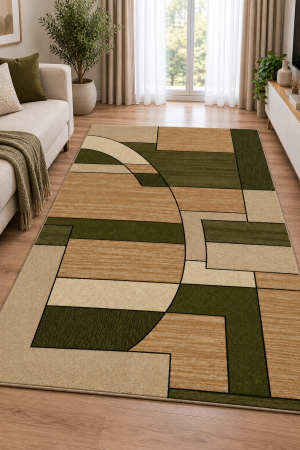 Covoare Living - Covor Sufragerie, Model Lotos 538/836, Verde