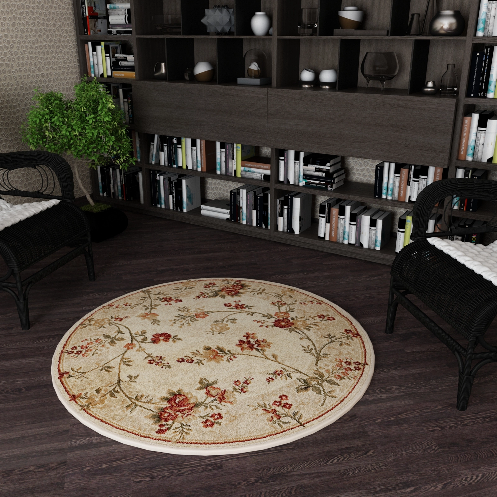 Covoare Living - Model Lotos 551, Covor Rotund, Crem/Bej