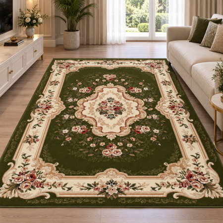 Covoare Living - Covor Lotos 570, Model Sufragerie, Verde