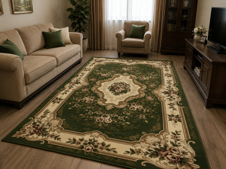 Covoare clasice - Covor Lotos 570, Model Sufragerie, Verde