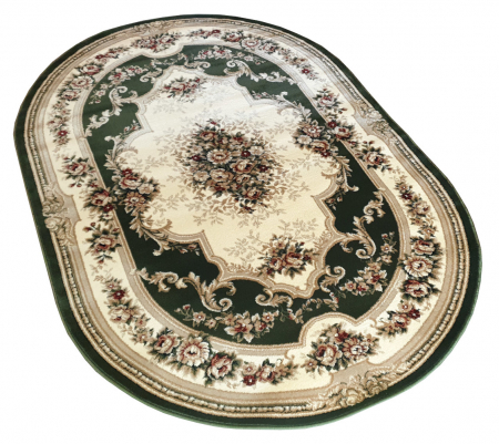 Covor Oval, Lotos 574/310, Verde, 1800 gr/mp [2]