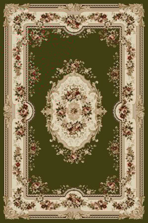Covoare Living - Covor Sufragerie, Model Lotos 575/310, Verde, 1800 gr/mp