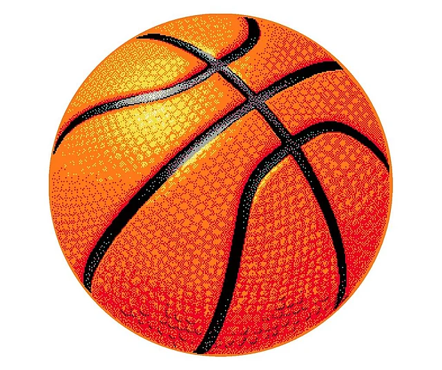Covoras Rotund Copii, Model Basketball 11189/160, Dimensiunea 67 x 67 cm, Portocaliu [1]