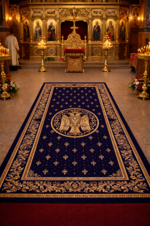 Covoare Bisericesti - Covor Model Bisericesc 15032/810, Dreptunghiular, Albastru