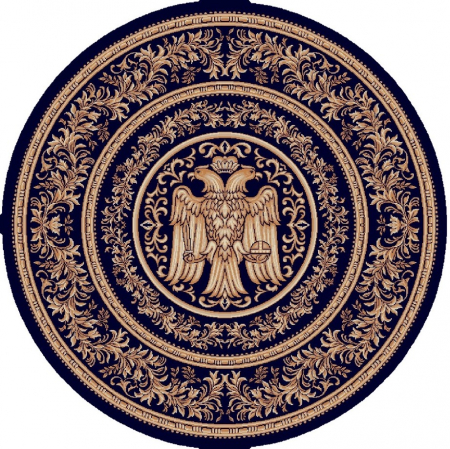 Covoare Bisericesti - Covor Model Bisericesc 15032/810, Rotund, Albastru