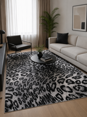 Covoare Living - Covor Sufragerie/Dormitor, Model Leopard 11066/190, Gri