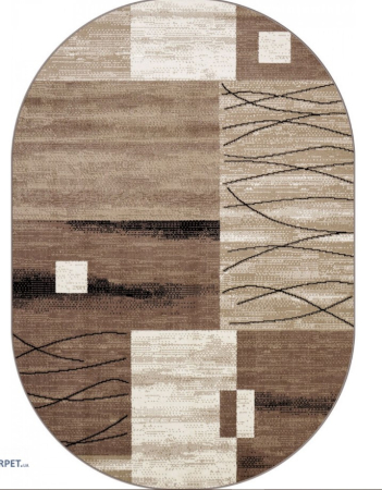 Covor Sufragerie/ Dormitor, Model Luna 1805/12, Oval, Bej [3]