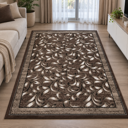 Covoare Living - Covor Model Luna 1809/12, Dreptunghiular, Maro,1800 gr/mp