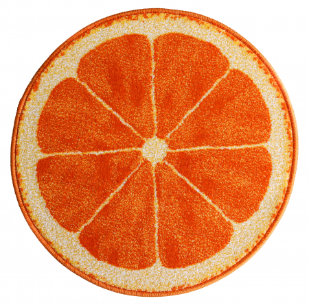 Covoare camera copii - Covor Rotund Camera Copii Model Orange 11173-160, Portocaliu, Inaltime Fir 9 mm, Antialergic, Polipropilena, Gradinita, Cresa, Loc de Joaca