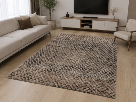 Covoare Living - Covor Modern Amora 261 Bej/Gri  Model Geometric și Aspect Antichizat