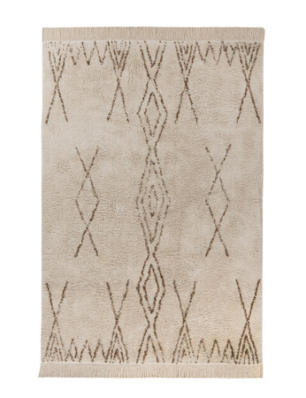 Covoare Dormitor - Covor modern din bumbac cu franjuri - crem/maro 120x170 cm - Alena 125