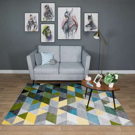 Covoare Living - Covor Sufragerie/ Dormitor, Model Shapes 11151/190, Dreptunghiular, Albastru