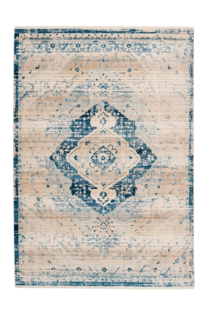 Covoare Living - Covor Modern Living/Dormitor, Model Baroque 525 Crem/Turcuaz