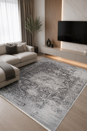 Covoare Living - Covor Modern Living/Dormitor, Model Baroque 825 Gri Antracit