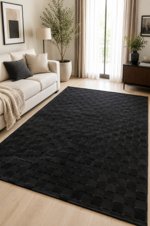 Covoare Living - Covor Modern Living/Dormitor, Model Botany 625 Negru