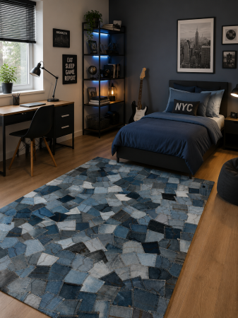 Covoare Living - Covor Modern Living/Dormitor, Urban Denim 490, Albastru