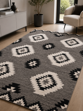 Covoare Living - Covor  Modern Sufragerie, Model Ethnie 425, Gri