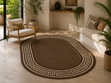 Covoare Living - Covor Oval Bucatarie, Model Iuta, Natura 900-91, Maro