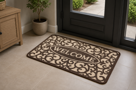 Covorase - Covor Pentru Usa Intrare, Flex 19141/91, Antiderapant, Maro 50 x 80 cm