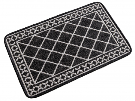 Covor Pentru Usa Intrare, Flex 19640/80, Antiderapant, Negru/Gri , 50 x 80 cm [3]