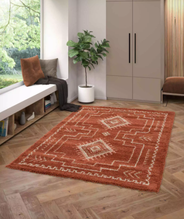 SALE - Covor Belgian, Model Sherpa, 53309/016, Caramiziu, 120x170 cm
